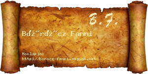Böröcz Fanni névjegykártya