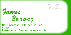 fanni borocz business card